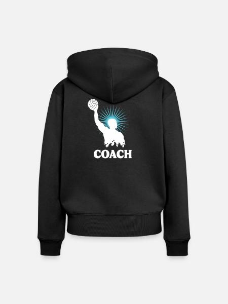 Wasserball Coach Wasser Polo - Frauen Premium Bio Zip Hoodie - Schwarz