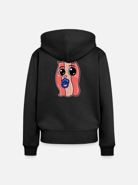 Baby Speck - Bacon - Babybody - Frauen Premium Bio Zip Hoodie - Schwarz