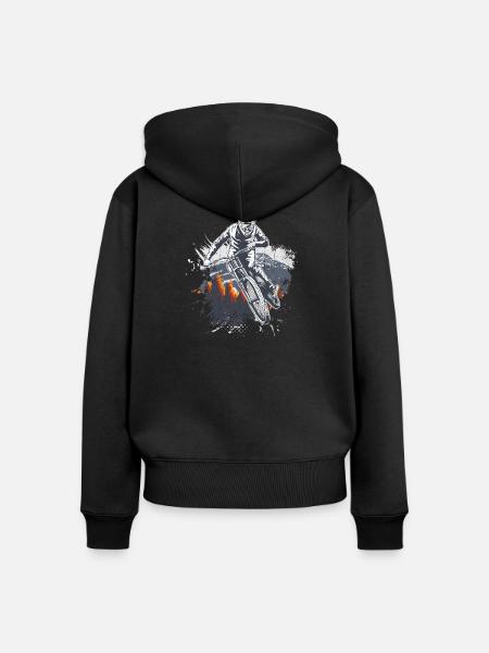Moutain Fahrradbürste - Frauen Premium Bio Zip Hoodie - Schwarz