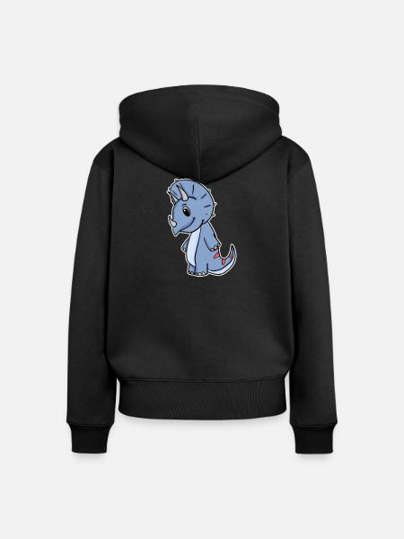 Dinosaurier Dino - Frauen Premium Bio Zip Hoodie - Schwarz