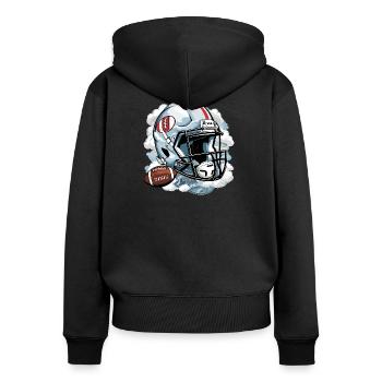 Football américain - Sweat à capuche zippé Premium bio Femme - noir - Dos - Julia (174cm)