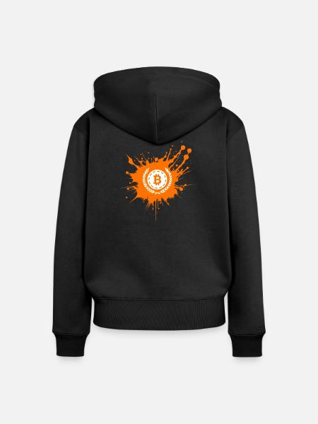 Bitcoin Crypto Cryptocurrency Splash - Frauen Premium Bio Zip Hoodie - Schwarz
