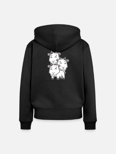 Ziege Motiv - Frauen Premium Bio Zip Hoodie - Schwarz