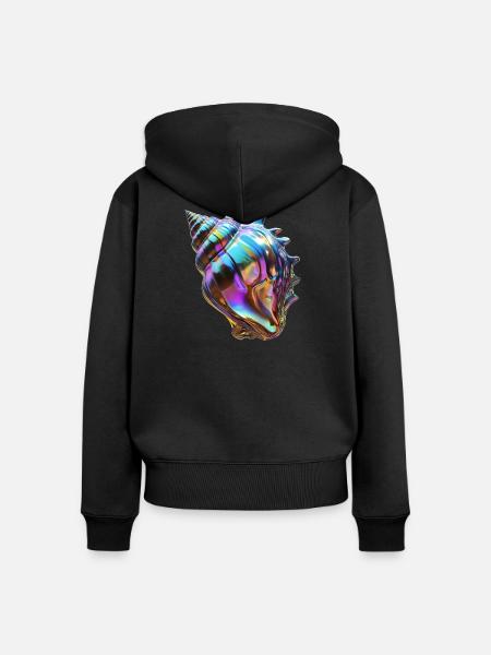 Chromatische Muschel - Frauen Premium Bio Zip Hoodie - Schwarz
