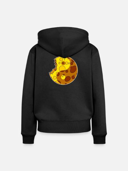 Käse Yin Yang - Frauen Premium Bio Zip Hoodie - Schwarz