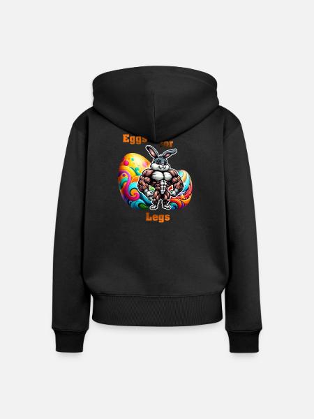 Eggs for Legs - Frauen Premium Bio Zip Hoodie - Schwarz