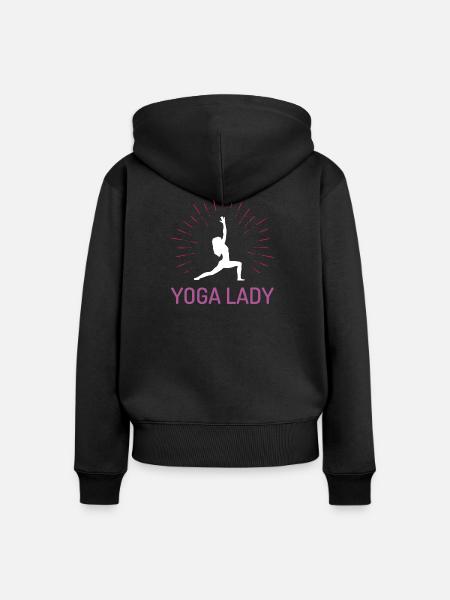 Yoga-Mädchen - Frauen Premium Bio Zip Hoodie - Schwarz