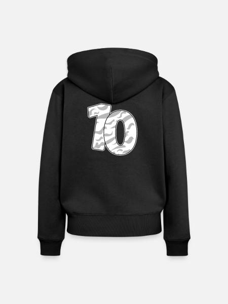 10 - Frauen Premium Bio Zip Hoodie - Schwarz