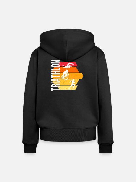 Triathlon - Frauen Premium Bio Zip Hoodie - Schwarz