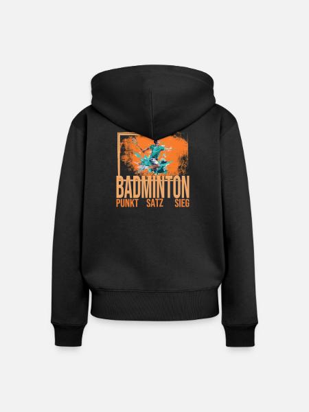 Punkt - Satz - Sieg - Frauen Premium Bio Zip Hoodie - Schwarz