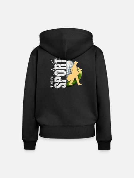 Eins mit dem Sport - Frauen Premium Bio Zip Hoodie - Schwarz