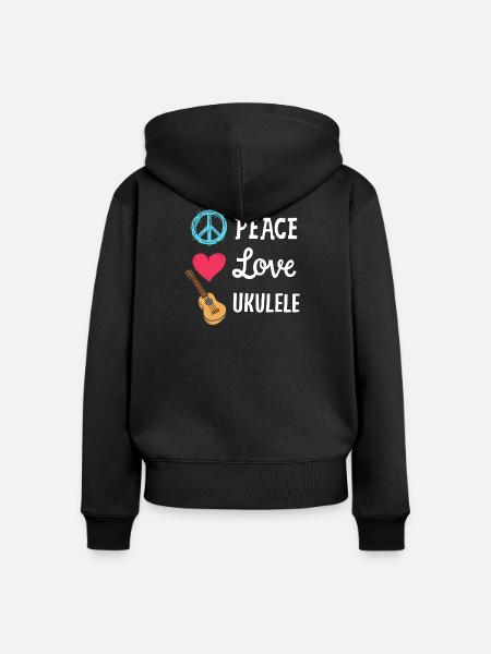 Ukulele Ukulele-Spieler - Frauen Premium Bio Zip Hoodie - Schwarz