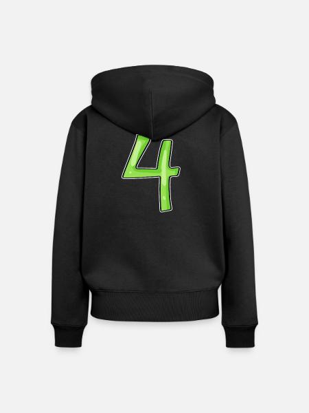 4 - Vier Grün - Frauen Premium Bio Zip Hoodie - Schwarz
