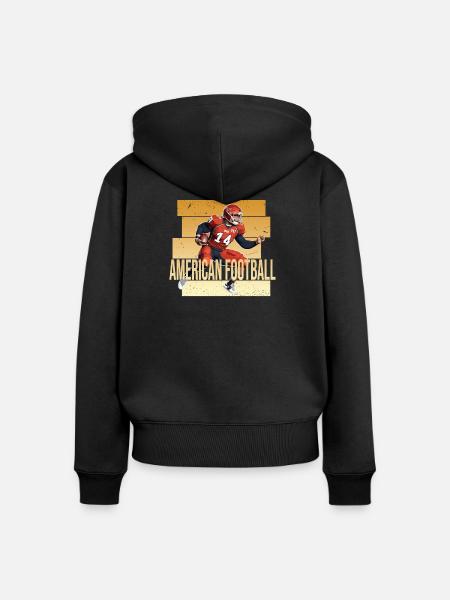 American Football - Frauen Premium Bio Zip Hoodie - Schwarz