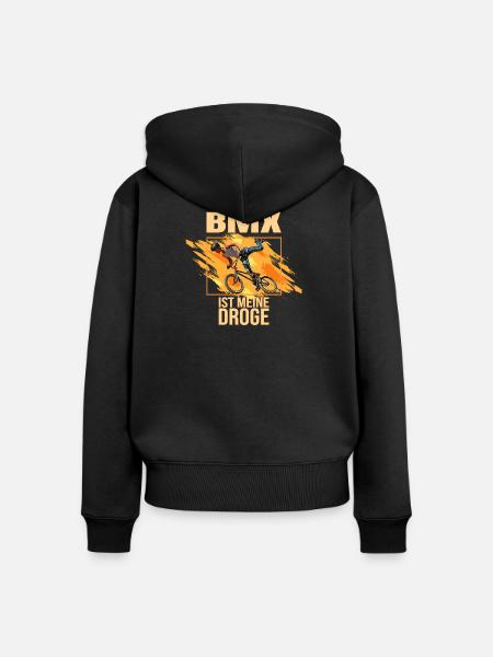 BMX ist meine Droge - Frauen Premium Bio Zip Hoodie - Schwarz