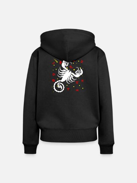 Skorpion-Farbe - Frauen Premium Bio Zip Hoodie - Schwarz