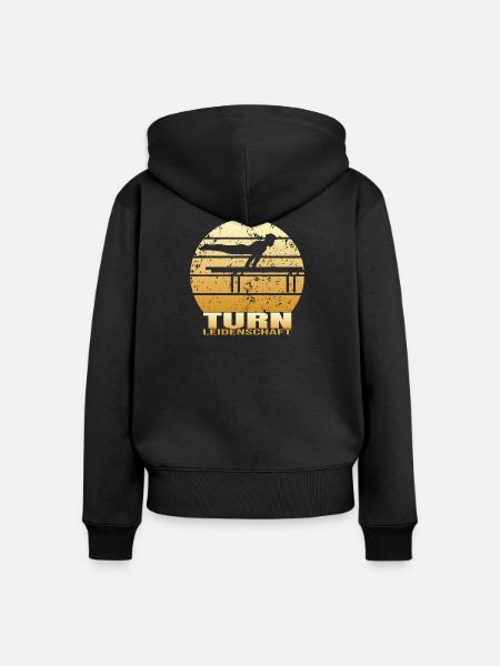 Turn Leidenschaft - Frauen Premium Bio Zip Hoodie - Schwarz