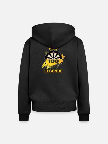 Dart Legende - 180 - Frauen Premium Bio Zip Hoodie - Schwarz