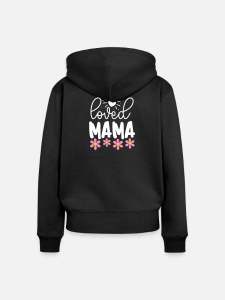 Geliebte Mama - Frauen Premium Bio Zip Hoodie - Schwarz