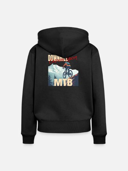 Downhill - Extrem Sport - Frauen Premium Bio Zip Hoodie - Schwarz