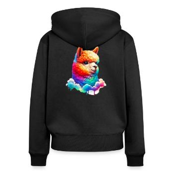 Alpaga - Sweat à capuche zippé Premium bio Femme - noir - Dos - Julia (174cm)