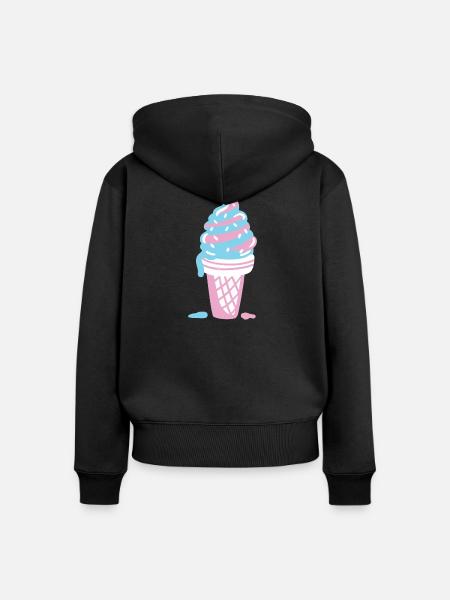Eis Eiscreme - Frauen Premium Bio Zip Hoodie - Schwarz