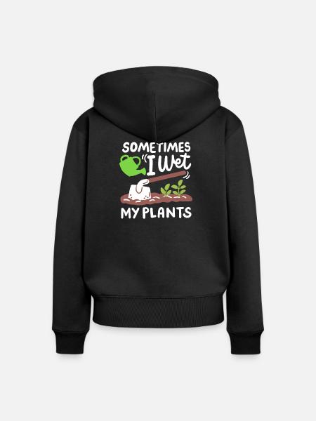 Garten Gartenarbeit Gießkanne - Frauen Premium Bio Zip Hoodie - Schwarz