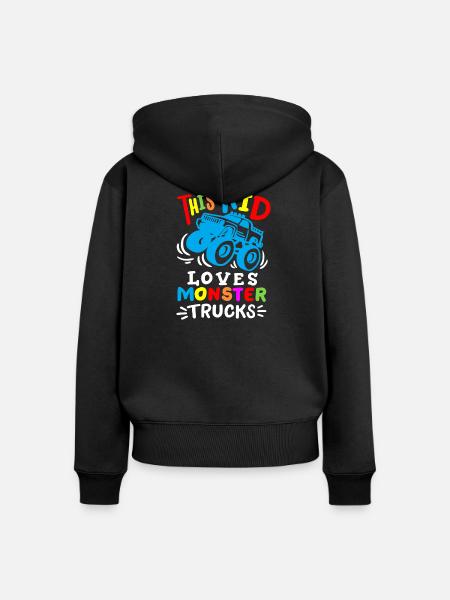 Monstertrucks für Kinder - Frauen Premium Bio Zip Hoodie - Schwarz