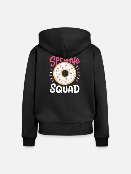 Donut Streusel - Frauen Premium Bio Zip Hoodie - Schwarz