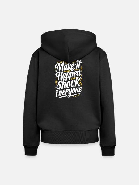 Design der Motivationsschock-Aussprache - Frauen Premium Bio Zip Hoodie - Schwarz