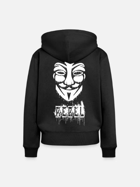 Anonyme Graffiti - Frauen Premium Bio Zip Hoodie - Schwarz