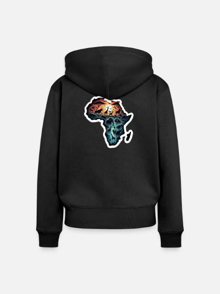 Afrika Abenteuerlust - Frauen Premium Bio Zip Hoodie - Schwarz