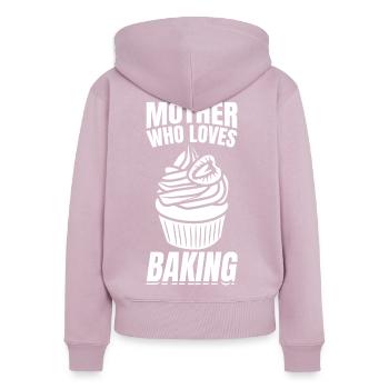 Bäcker Mama - Frauen Premium Bio Zip Hoodie - Altrosa - Hinten - Julia (174cm)