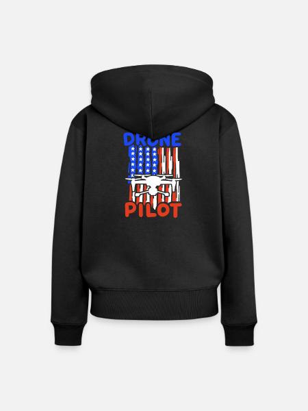 Drohnenpilot Drohne - Frauen Premium Bio Zip Hoodie - Schwarz