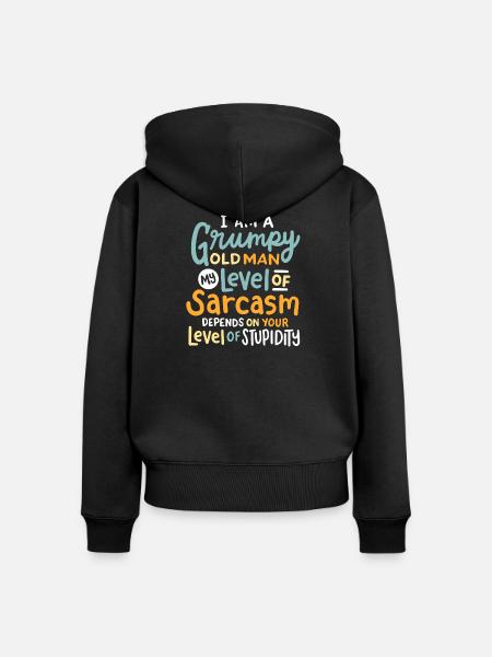 Sarkasmus sarkastischer Spruch - Frauen Premium Bio Zip Hoodie - Schwarz