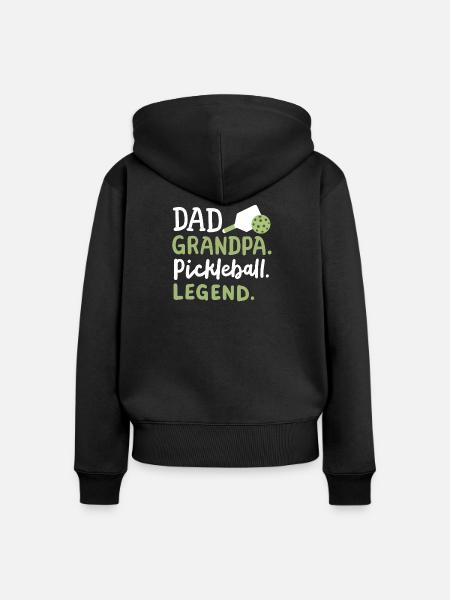 Pickleball-Spieler Papa Opa - Frauen Premium Bio Zip Hoodie - Schwarz