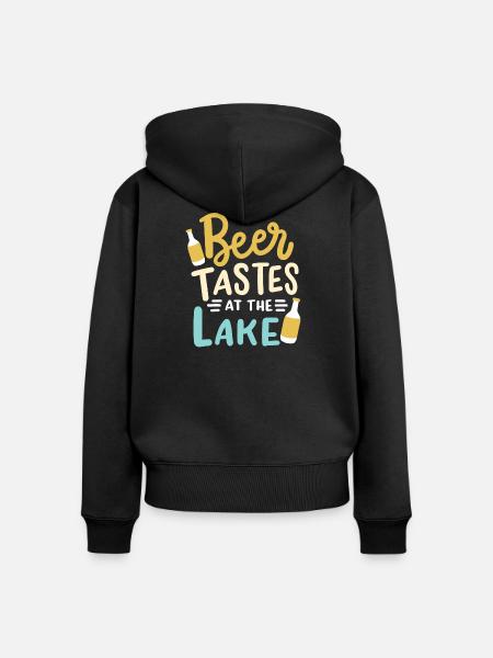 See Camping Zelten - Frauen Premium Bio Zip Hoodie - Schwarz