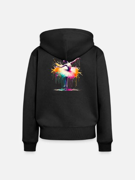 Balletttänzerin mit Tutu - Frauen Premium Bio Zip Hoodie - Schwarz