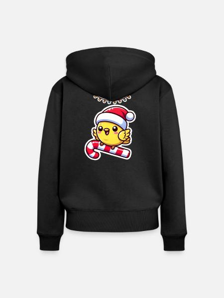 Christmas Canary Tunes - Frauen Premium Bio Zip Hoodie - Schwarz
