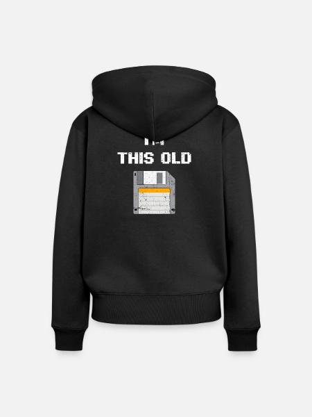 Retro Diskette Era T-Shirt - Frauen Premium Bio Zip Hoodie - Schwarz