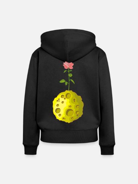 Blumiger Planet - Frauen Premium Bio Zip Hoodie - Schwarz