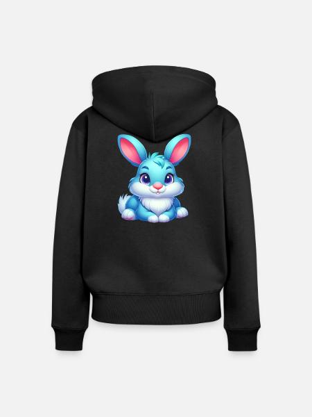 Kaninchen - Frauen Premium Bio Zip Hoodie - Schwarz