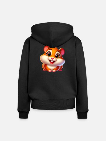 Hamster - Frauen Premium Bio Zip Hoodie - Schwarz