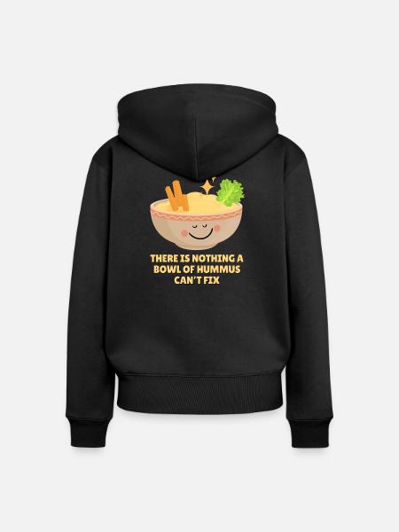 Wir lieben Hummus - Frauen Premium Bio Zip Hoodie - Schwarz