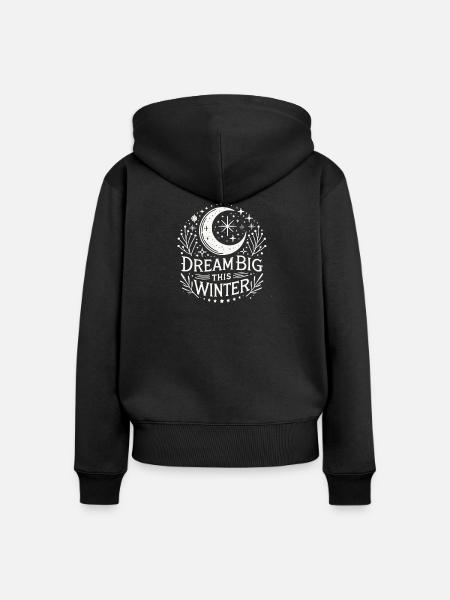 Dream Big This Winter - Frauen Premium Bio Zip Hoodie - Schwarz