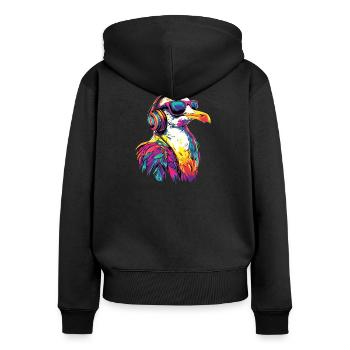 Möwe Strand Meer Nordsee Ostsee Silbermöwe Möwen - Frauen Premium Bio Zip Hoodie - Schwarz - Hinten - Julia (174cm)