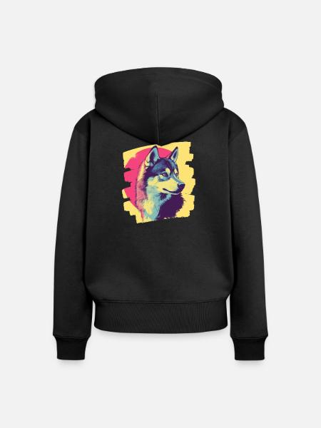 Husky - Frauen Premium Bio Zip Hoodie - Schwarz