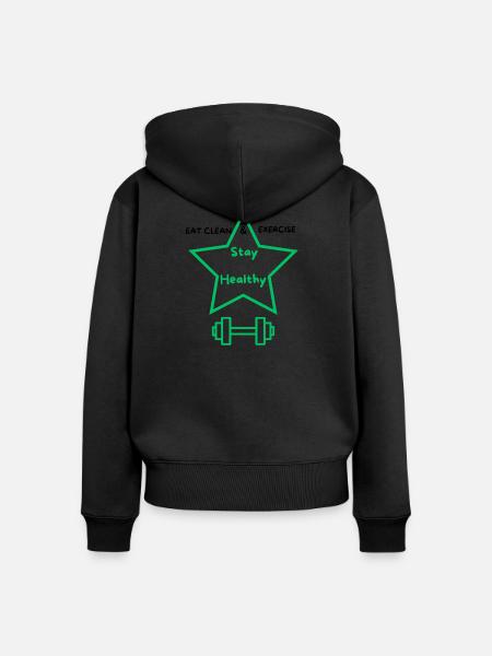 Stay clean - Frauen Premium Bio Zip Hoodie - Schwarz