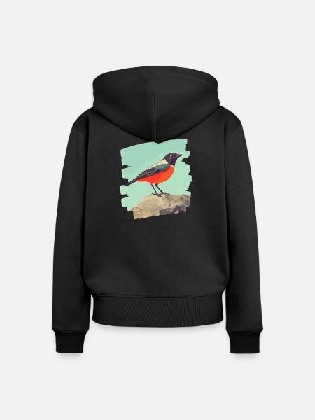 Kanarienvogel - Frauen Premium Bio Zip Hoodie - Schwarz