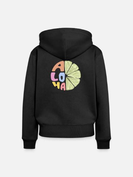 Aloha - Frauen Premium Bio Zip Hoodie - Schwarz
